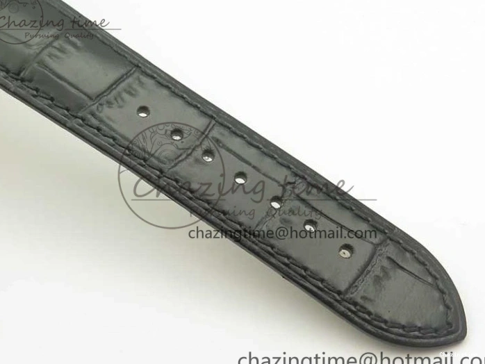 0419 De Ville YG MKF 1:1 Best Edition Silver Dial Diamonds Markers on Black Leather Strap MIYOTA 9015 V Flexible 8046